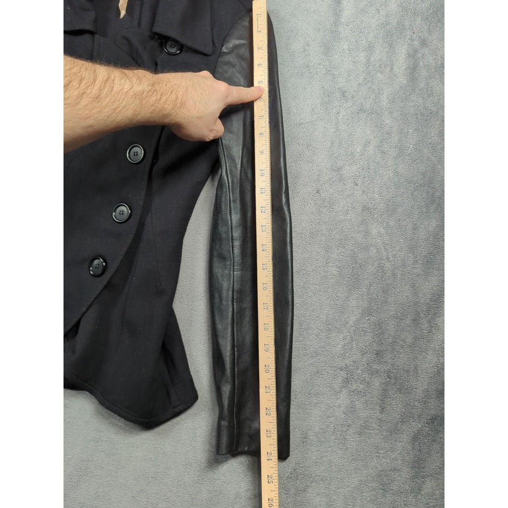 Bailey‎ 44 Jacket Wrap Motorcycle Black 5-Button Faux Leather Women XS - Picture 6 of 9